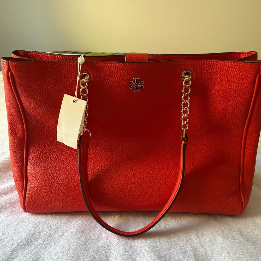TORY BURCH Carter Tote Bag POPPY RED